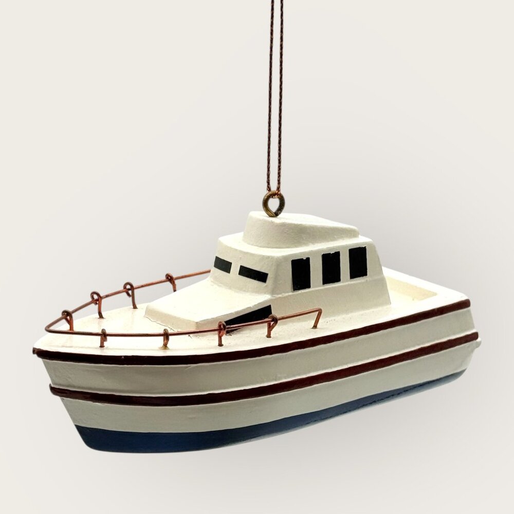 Wooden Boat Ornament Hanging Decoration Nautical Theme Coastal Decor